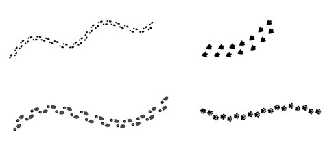 Animal & Human Footprints — Dog, Cat, Bird, Human Track Icons