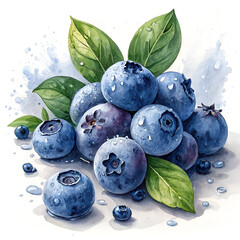 blueberries and mint