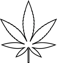 cannabis leaf line art vector illustration