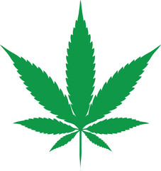 Marijuana cannabis hemp leaf silhouette, Marijuana leaf icon silhouette vector