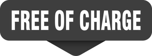 free of charge sticker. free of charge sign on transparent background