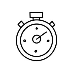 Illustration of stopwatch outline icon vector illustration of timer for sports and time management isolated on white background vector