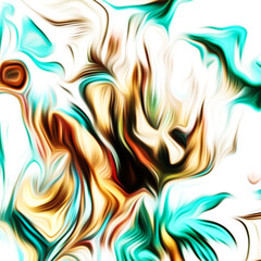Abstract fluid art digital painting and dynamic swirling patterns with vibrant color transitions.