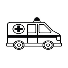 Emergency Ambulance Vector – Paramedic Vehicle, Red Cross Car, Urgent Medical Care Transport