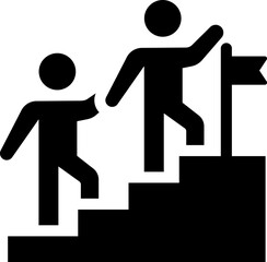 Leadership support success goal icon. Silhouette style.