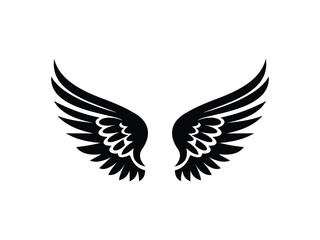 Decorative Wing Silhouette, Tattoo Ready Vector