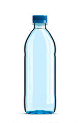 Naklejka premium Studio Shot of a Blue Plastic Bottle Mock Up Isolated on white