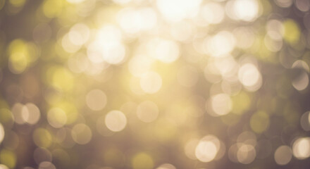 Obraz premium A blurry bokeh background shows soft, diffused sunlight filtering through foliage, creating a gentle and ethereal natural light effect