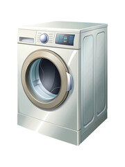 Clean and Modern Front Load Washing Machine Illustration with Neutral Tones