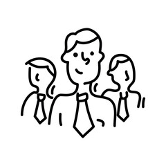 Illustration of teamwork business people group line art vector illustration for corporate and professional design project vector