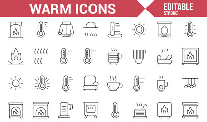 Editable Icons for Heating Devices, Comfort, and Temperature Control