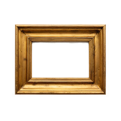 Ornate Gold Rectangle Frame  Mock Up Isolated on White Backdrop