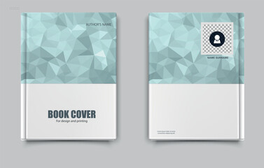 White grey abstract book cover design background with triangle. Editable file