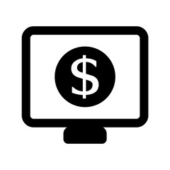 デスクトップパソコンに表示されたドルマークのアイコン