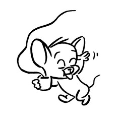 Jerry the mouse excited with coffee, playful cartoon art