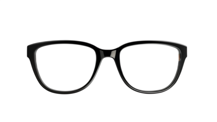 Black cat eye glasses frame isolated on a white background
