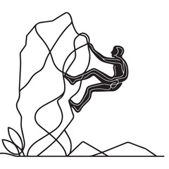Rock Climbing Adventure Minimalist Line Art for Outdoor Enthusiasts