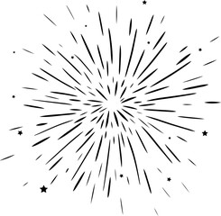 Obraz premium Confetti firework black and white falling composition isolated. Vector graphic line ink illustration. Party festive firework. Carnival confetti isolated on white background.