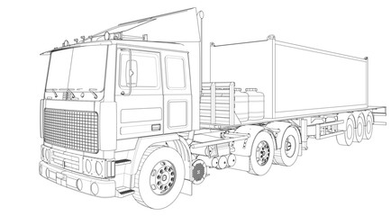 truck sketch graphic symbol 3d illustration	
