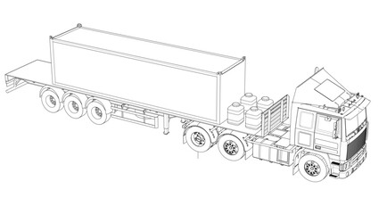 truck sketch graphic symbol 3d illustration	
