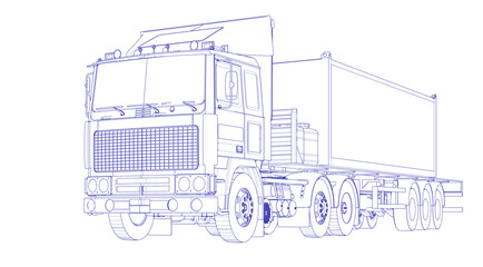 truck sketch graphic symbol 3d illustration	
