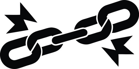  broken chain silhouette vector