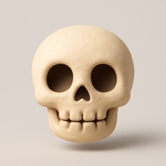 Obraz premium Playful skull clay illustration