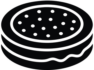 Oreo style cookie vector icon
