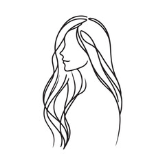 Elegant Hairstyle Silhouette Vector Art for Beauty and Fashion