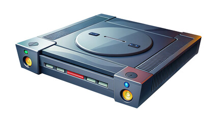 Fototapeta premium Retro video game console art with a futuristic design aesthetic and perspective