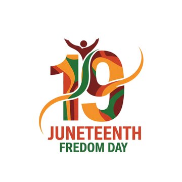 Juneteenth Freedom Day Typography Design, Creative June 19th Freedom Day Emblem