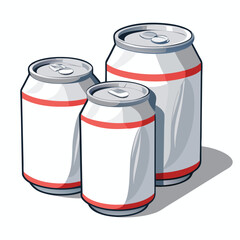 white-crumpled-soda-cans-set-vector-image-on-white