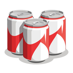 white-crumpled-soda-cans-set-vector-image-on-white