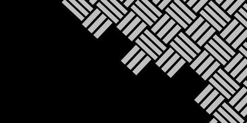 Gray Weave Pattern Showing Repetition Useful as Background. Minimal line Seamless geometric pattern with shapes. Decoration and maze ornament square wall tile. grey rattan weave texture background.