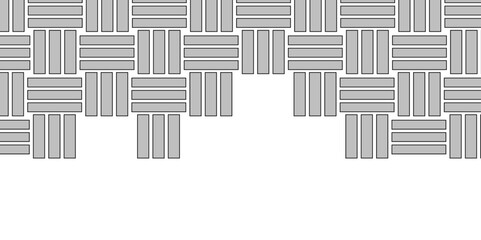 Gray Weave Pattern Showing Repetition Useful as Background. Minimal line Seamless geometric pattern with shapes. Decoration and maze ornament square wall tile. grey rattan weave texture background.