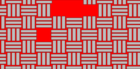 Gray Weave Pattern Showing Repetition Useful as Background. Minimal line Seamless geometric pattern with shapes. Decoration and maze ornament square wall tile. grey rattan weave texture background.