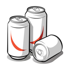white-crumpled-soda-cans-set-vector-image-on-white