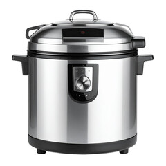 Shiny multipurpose electric cooker isolated rendering culinary appliance on transparent background