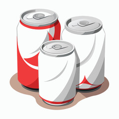 white-crumpled-soda-cans-set-vector-image-on-white