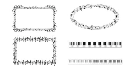Collection of Creative Music Border Frames and Decorative Elements