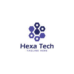 Obraz premium hexa tech logo design modern minimal concept for technology business startup 