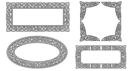 Ornate Celtic Knot Frame Designs Intricate Vintage Borders Collection