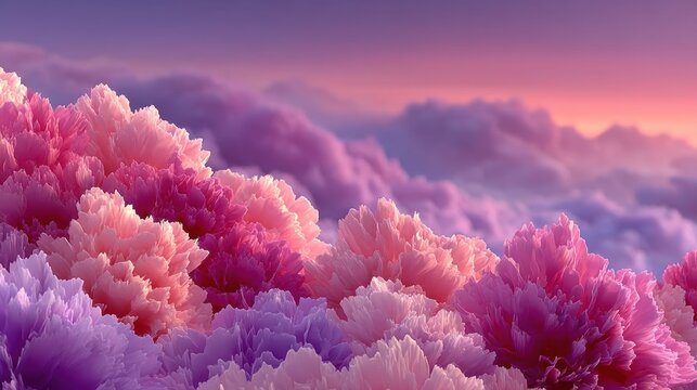 Vibrant Floral Clouds in a Pastel Sky - Powered by Adobe