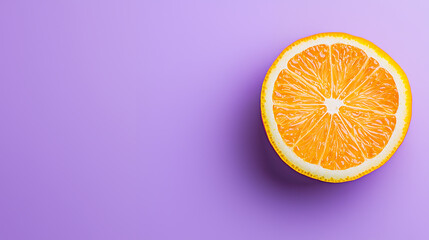 orange and lemon on purple background