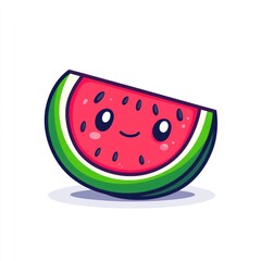 Cute cartoon watermelon slice