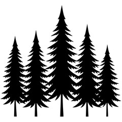 Obraz premium vector silhouettes of trees
