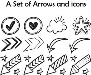 Fototapeta premium Unique Arrows and Icons Collection