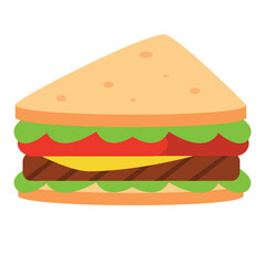 Sandwich cartoon vector icon flat illustration, sandwich clip art, sandwiches vector image