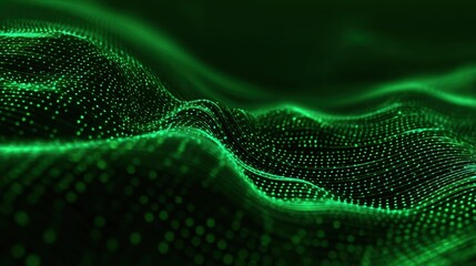 Dynamic Green Digital Wave Formed by Illuminated Particles