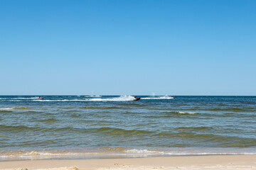 water scooter on the Baltic Sea beach